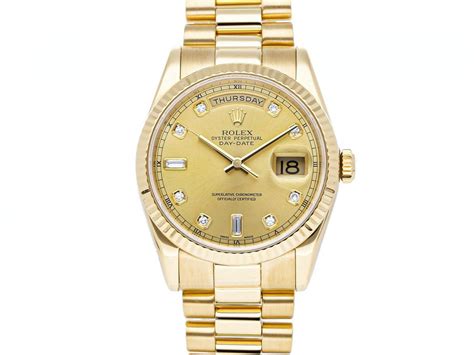 gouden heren rolex day date briljanten accessoires|Day.